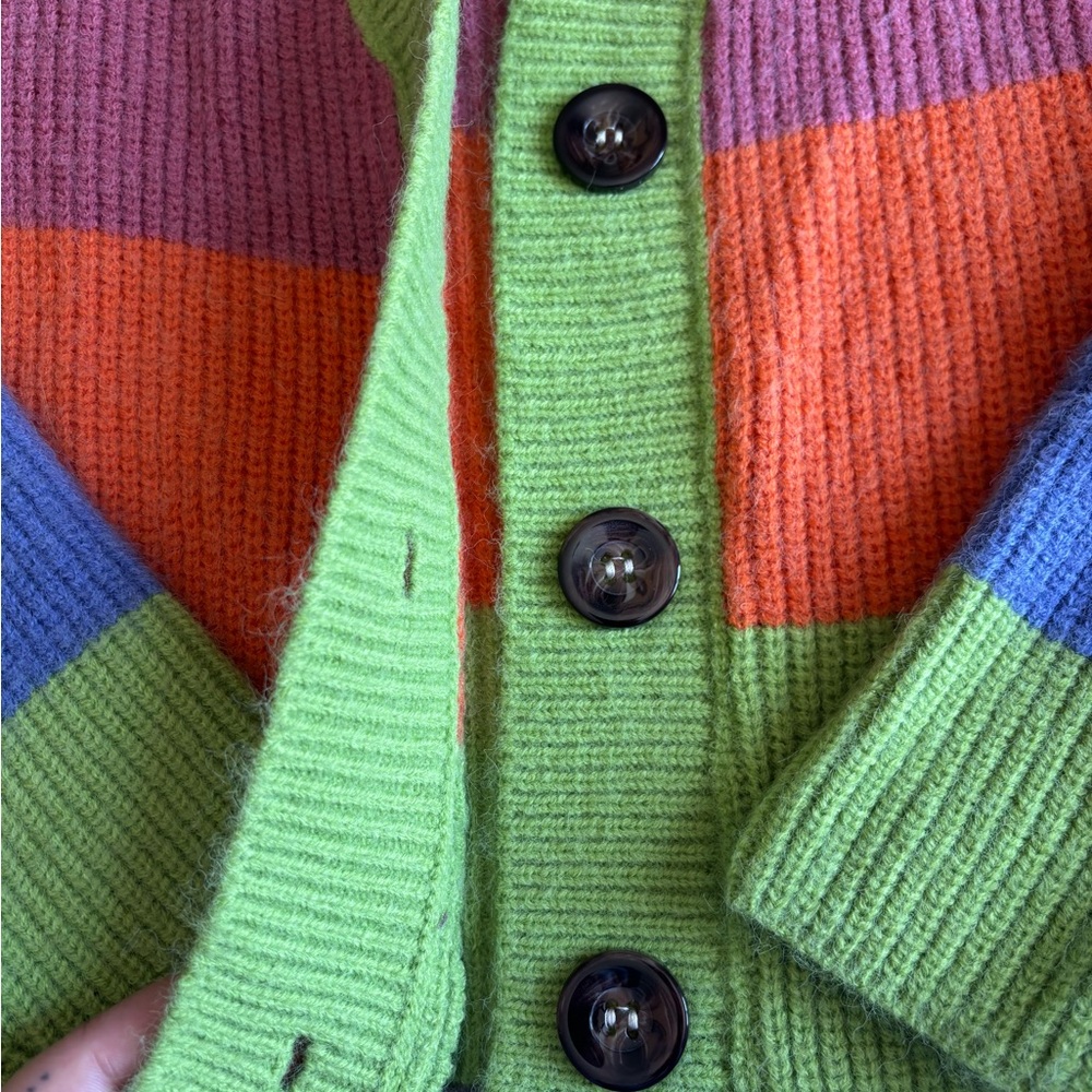 SHEIN One Size Colorblock Striped Knit Cardigan 🌈💚 - Picture 2 of 4